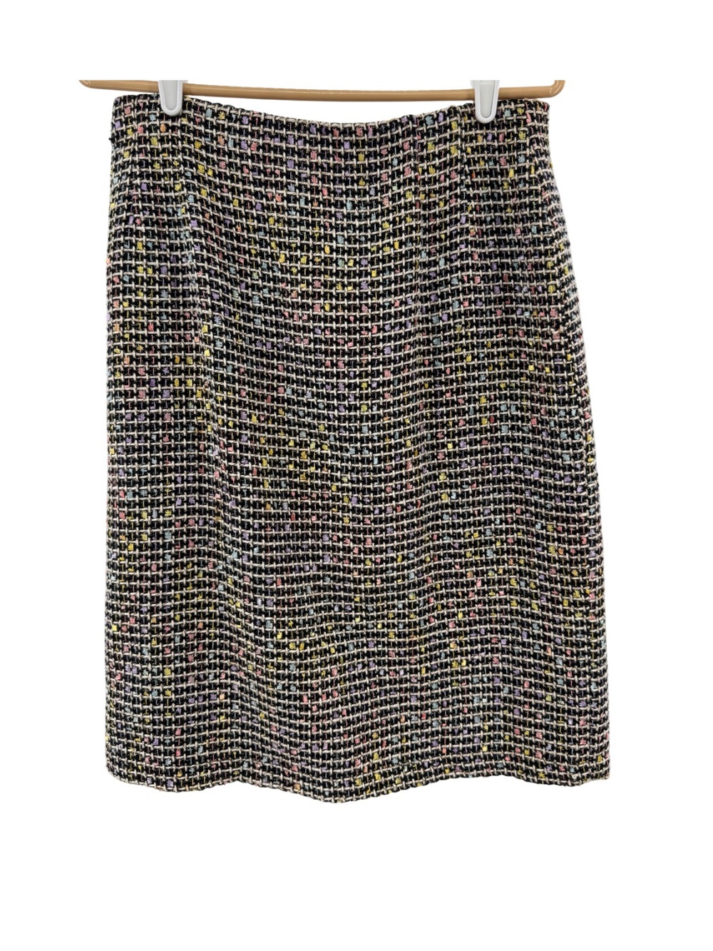 Ingenuity Black Multicolor Tweed Pencil Skirt metallic colorful 10 office preppy